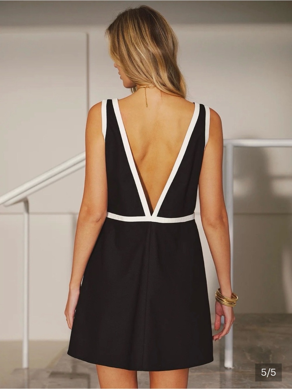 Commence Contrast Trim Linen-blend Mini Dress - Picture 2 of 8